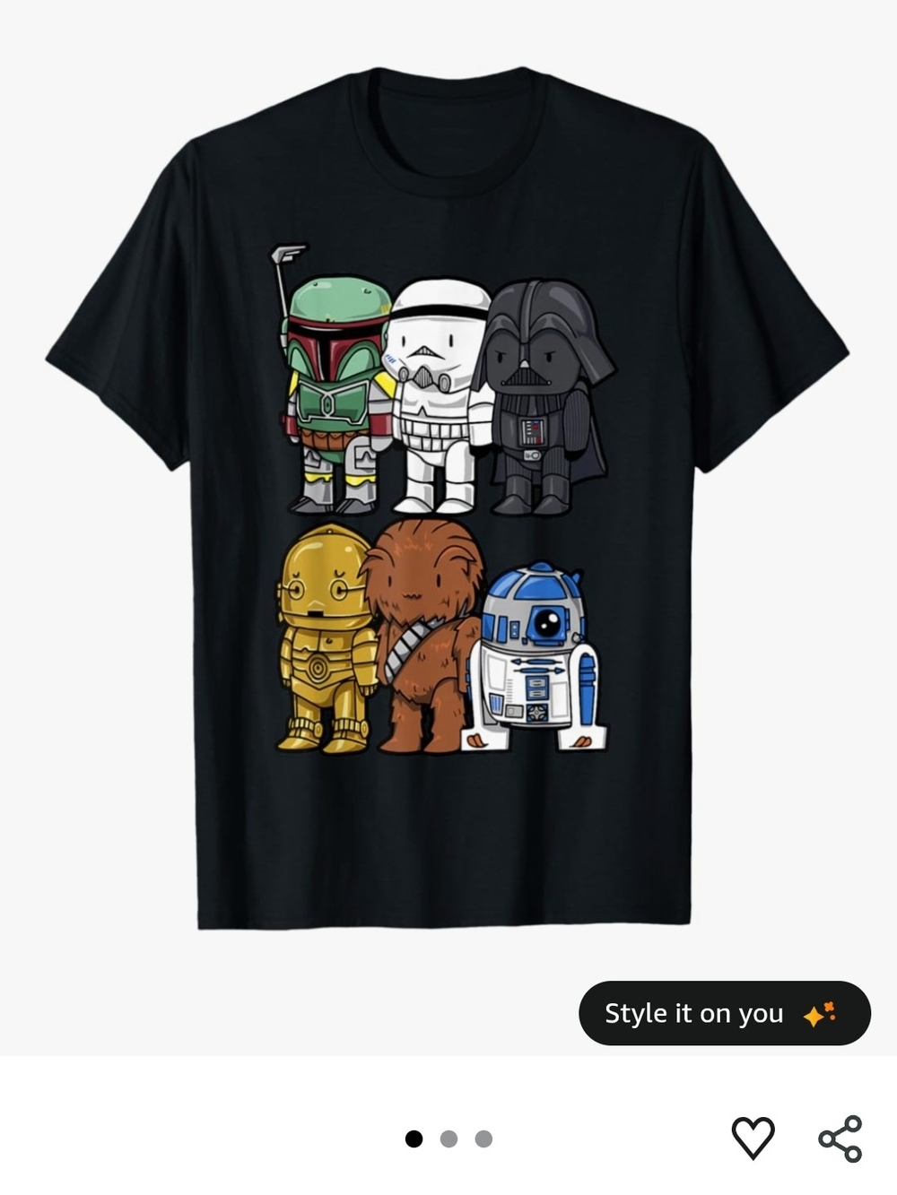 Amazon Essentials White T-Shirt with Black Graphic Size Chart Print